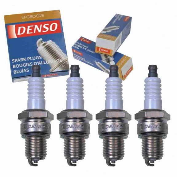 4 pc DENSO 3201 Standard U-Groove Spark Plugs for 90048-51081-000 MS851237 MS851417 W16EPR-U11 Ignition Wire Secondary Fits select: 2002-2004 HYUNDAI SANTA FE, 2002-2004 HYUNDAI SONATA
