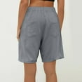 thumbnail image 3 of TIANZEN Womens Casual Solid Cargo Pants Shorts Zipper Button Pockets Pleated Casual Pants Womens Athletic Shorts Pack Ski Pants Women Short, 3 of 5
