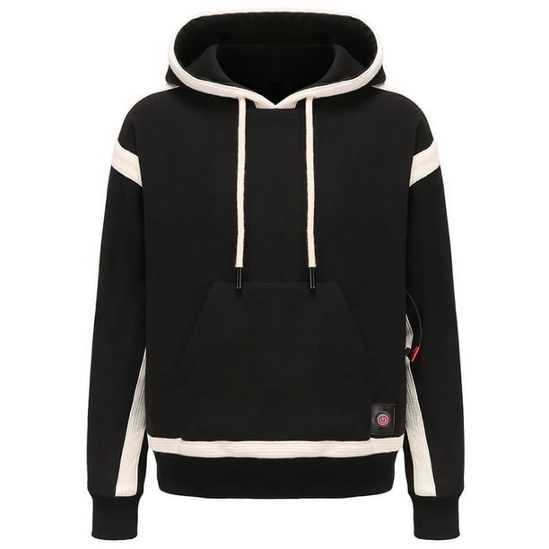 Suéter de terciopelo con calefacción para exteriores de invierno para hombres y mujeres, suéter con capucha y suéter de calefacción acolchado de terciopelo