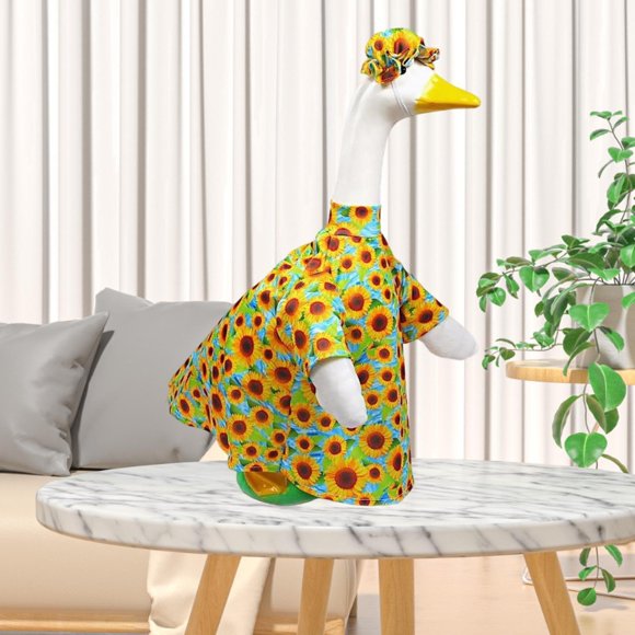 de figuras de ganso, decoración del patio, ropa de escultura de ganso divertida, de ganso, disfraz de girasol para el porche al aire libre