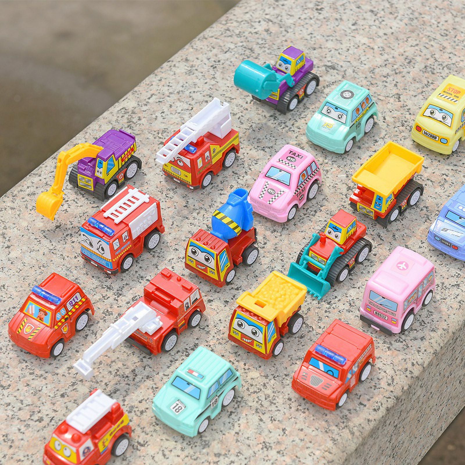 Voiture à partir de 1 2 3 ans - Voiture à enroulement de bébé à partir de 1  an - 4pcs Toy Cars Set For Girls