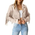 thumbnail image 3 of PRETTYGARDEN Women's Faux Suede Leather Jackets Tassel Motorcycle Cropped Coats Fashion Clothes, 3 of 10