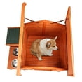 thumbnail image 6 of Wooden Dog House with Food Bowl & Storage Bucket - Indoor & Outdoor Pet Shelter for Small to Medium Dogs, 32" x 34.5" x 29.5", 6 of 10