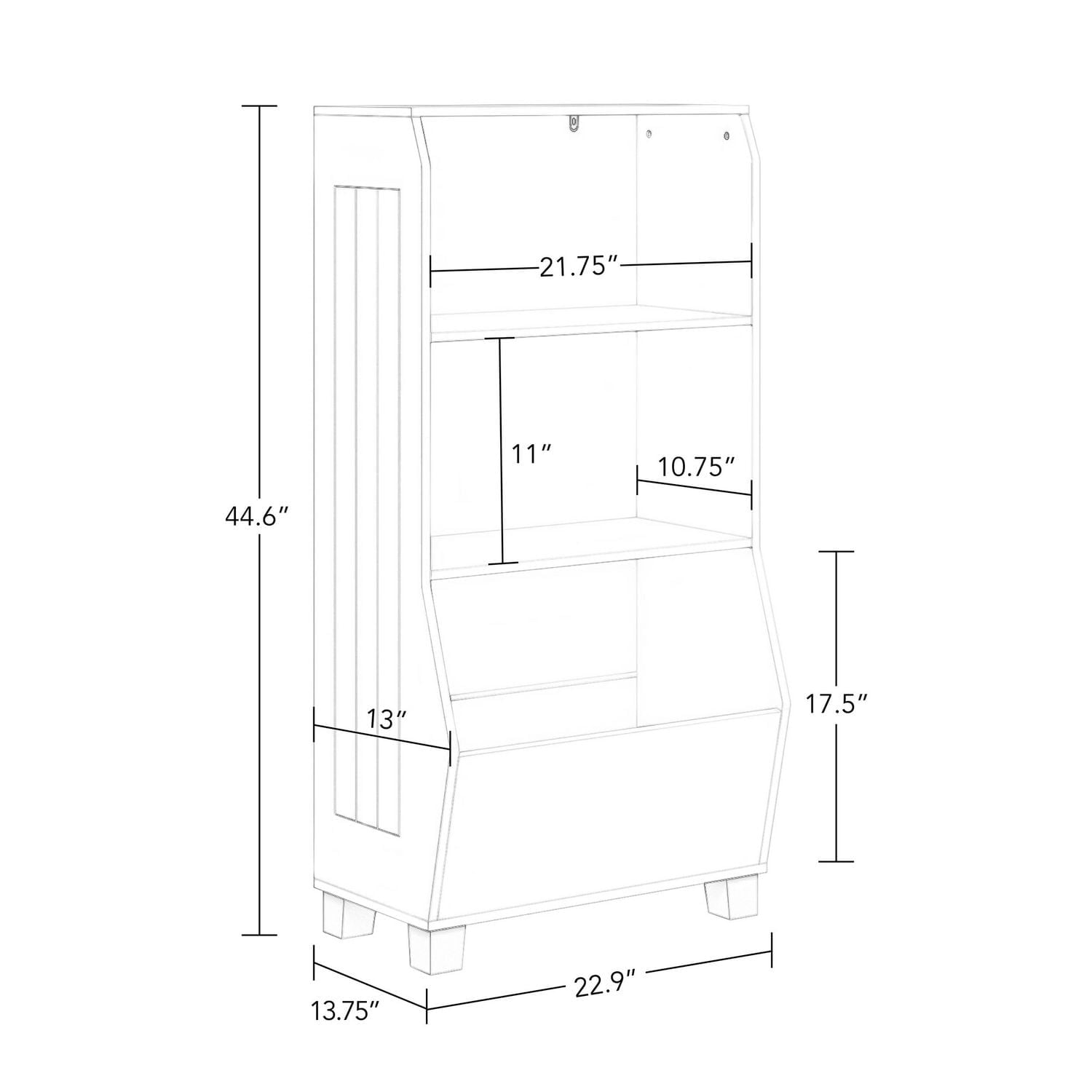 Kids 23" Bookcase with Toy Organizer and 2 Bins