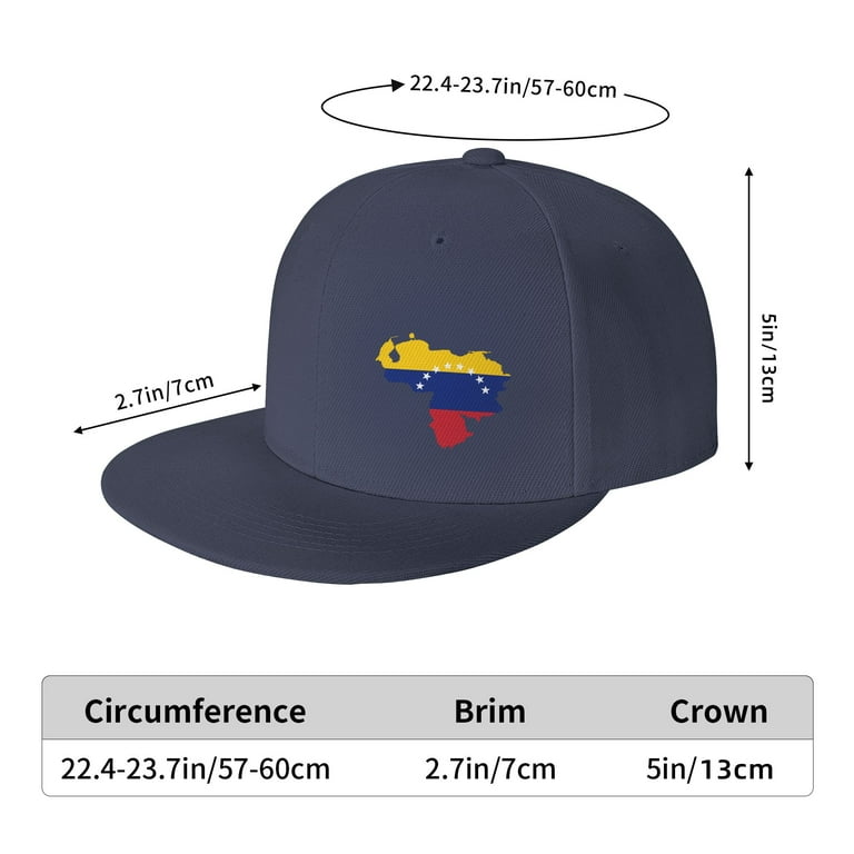 TEQUAN Flat Brim Adjustable Cap Snapback (Blue) Men Venezuela Hats, Pattern Map Baseball Hat Flag