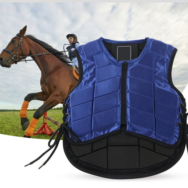 Kids Horse Riding Gear Blue Kids Equestrian Vest Protective For