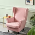 thumbnail image 4 of Eurhowing Stretch Wingback Chair Slipcover, 2-Piece Jacquard Armchair Cover with Cushion Cover, Washable Non-Slip Wingchair Protector for Living Room Bedroom, Pink, 4 of 8