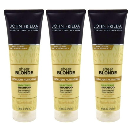 John Frieda sheer blonde Highlight Activating Enhancing Shampoo For Lighter Blondes 8.45 oz (Pack of 3)