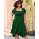 thumbnail image 3 of Vestido verde con volantes y mangas cortas para mujer talla grande AZACHID 4XL, 3 of 8