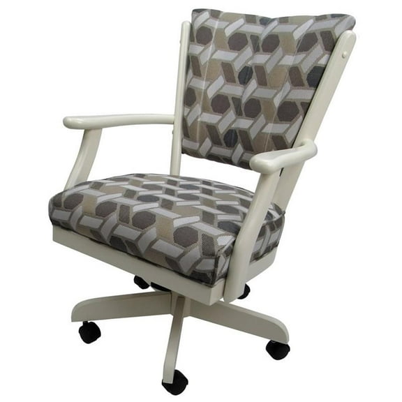 Swivel Wood Dining Caster Chair Classic on Wheels in Brown