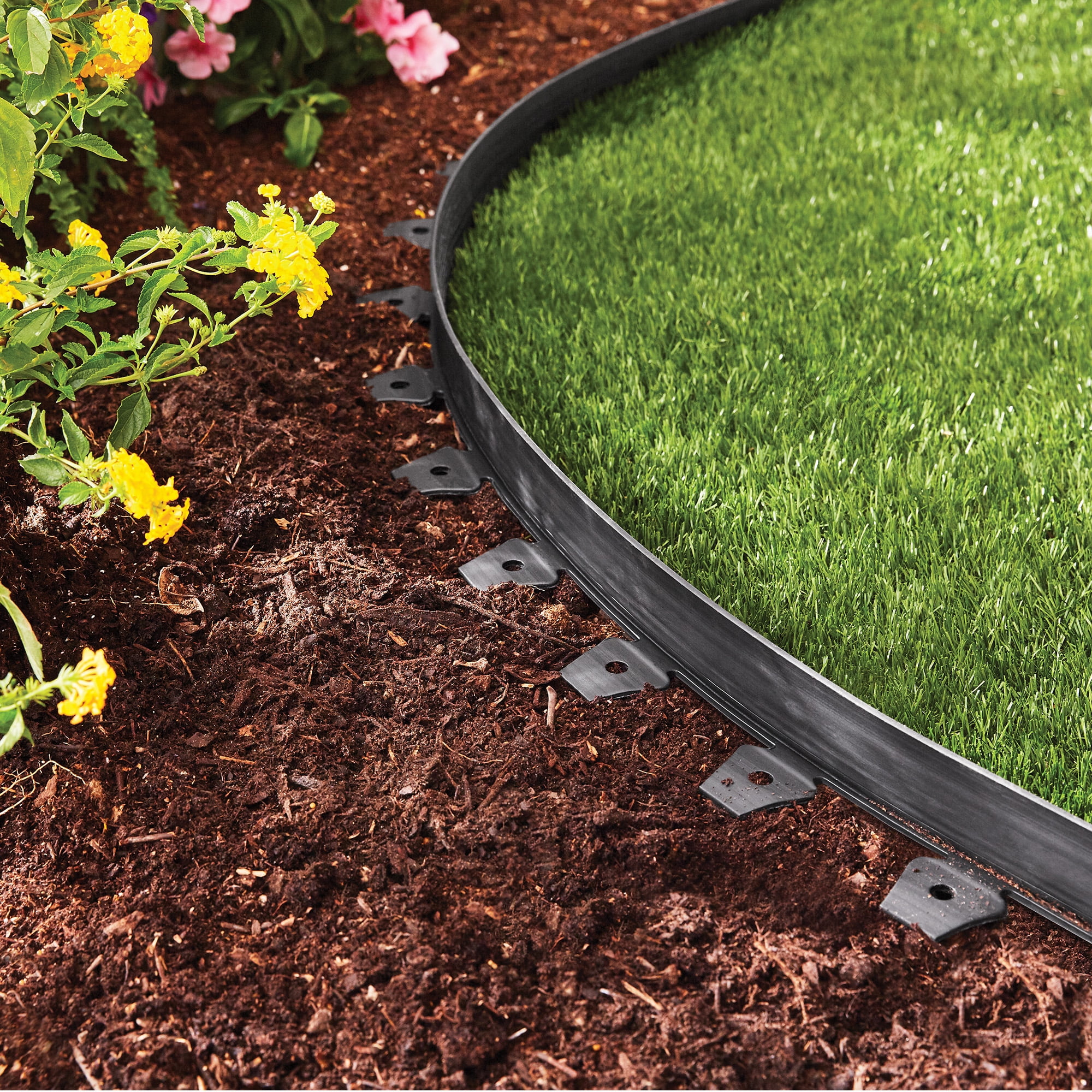 Expert Gardener 2.5" x 40' Black No-Dig Landscape Edging Kit