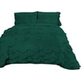 thumbnail image 2 of D.N.G. BEDDINGS 800 Thread Counts, 100% Egyptian Cotton, 550 GSM Microfiber filled Quilt Ruffled With Small Pom Pom Textured 1 Piece Oversized Super King Size Comforter, Teal Green, 2 of 6