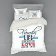thumbnail image 2 of Ambesonne Vintage Bedding Set 3 Pcs, Words Family Love Typo, Twin, Black Pale Blue Red, 2 of 3