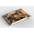 thumbnail image 2 of Ambesonne Kitten Pillow Sham 2 Pack, Bengal Cats in Basket, 30"x20", Brown Pale Brown Beige, 2 of 3
