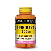 Mason Natural Spirulina 500mg: Supports Healthy Inflammatory Response. Nutrient Dense. 100 Tablets