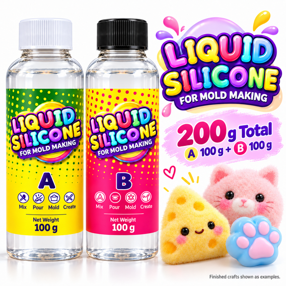 DIY Squishy Making Kit, Liquid Silicone AB Kit with 3 Reusable Molds, Glow in Dark & Color Pigments, Complete Tools to Make Your Own Soft Squishy, Stress Relief Craft Toy Gift for Kids & Teens