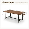 thumbnail image 3 of Gymax 72'' Industrial Rectangular Kitchen Table w/ 2-Bottle Wine Rack Condiment Holder, 3 of 9