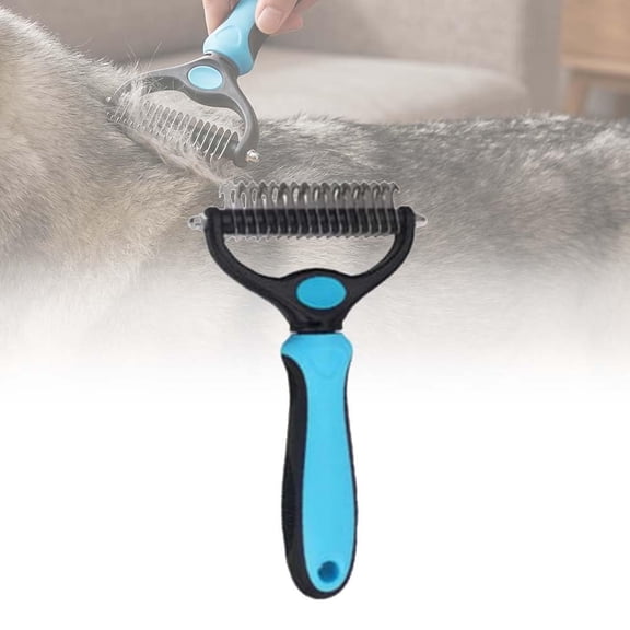 Pet Pro Grooming Tool for Dogs & Cats, Professional Deshedding & Dematting Brush, Stainless Steel Undercoat Rake for Long & Short Hair Pets