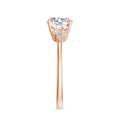 thumbnail image 4 of Cushion Shaped Diamond Side Stone Engagement Ring with Moissanite in Sterling Silver/ Rose Gold Plated Trilogy Promise Wedding Band Ring April Birthstone Jewelry, Ring Size 7, 4 of 8