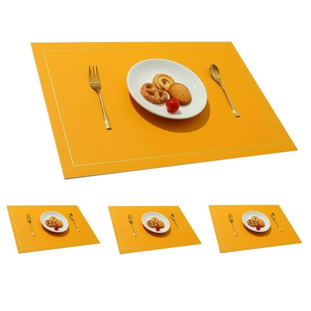 

QING SUN Placemat - Insulated Placemat Placemat Set Non-Slip Washable Heat Resistant Stain Resistant Placemat PU Leather Material