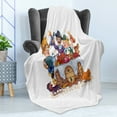 thumbnail image 4 of Oktoberfest Soft Flannel Fleece Throw Blanket, Colorful Bavarian Autumn Season Celebration Illustration with Beer and Pork, Cozy Plush for Indoor and Outdoor Use, 50" x 60", Multicolor, by Ambesonne, 4 of 5