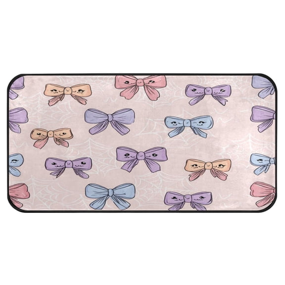 39x20 Inch Non-Slip Floor Mat Hallway Runner Rug Entrance Floor Mat Runner for Kitchen and Living Room Bows and Spider Webs