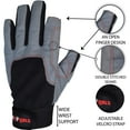 thumbnail image 3 of True Sailors Sailing Gloves with Cut only Thumb and Index Finger and Grip for Men and Women, Great for Kayaking, Workouts and More Grey/Black, 3 of 7