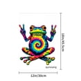 thumbnail image 4 of Amhnf Tie Dye Frog Garden Flag For Home Outdoor Garden Yard Decor 12x18 inch, 4 of 5
