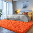 thumbnail image 3 of ZENELESS Large Fluffy Area Rugs for Living Room,8x10 Shag Rectangular Carpets for Bedroom, Orange, 3 of 7