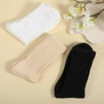 thumbnail image 4 of 3 Pairs Crew Socks for Women Cotton Socks for Women Slouch Socks for woman Retro Crew Socks Cozy Fall Socks Breathable Unisex Slouchy Socks for Sports and Daily Wear, 4 of 20