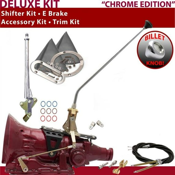 American Shifter C4 Shifter Kit Chrome 23 in. E Brake Cable Clevis Trim Kit for F3BC1