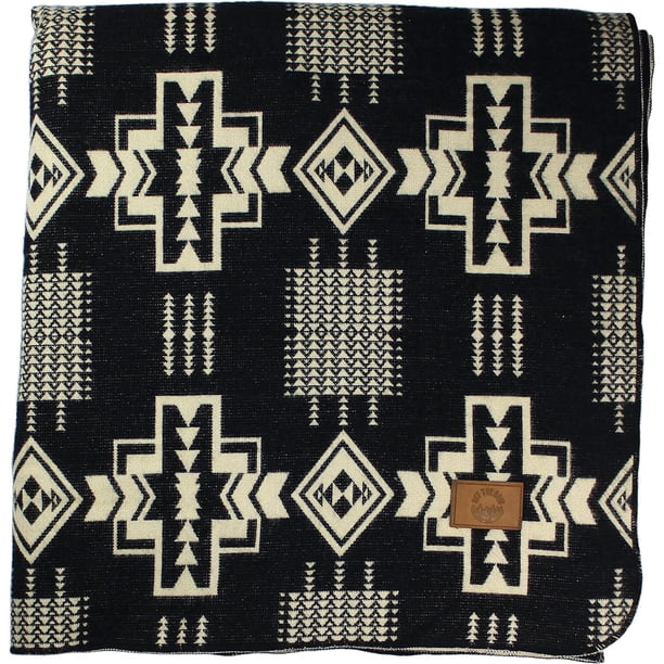 Manta Inca Azteca Queen King | Estilo boho navajo del suroeste de la India | Funda Nativa para Sofá Cama de Camping Vanlife | Imitación de alpaca ligera hipoalergénica (Rey negro obsidiana)