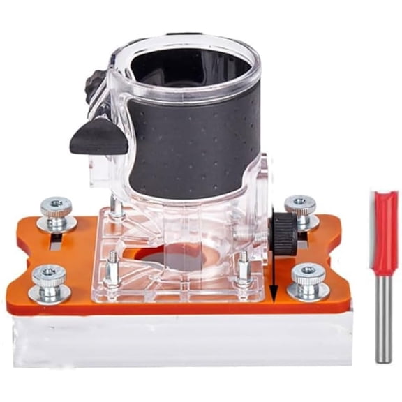 2-in-1 Woodworking Trimmer Slotting Auxiliary Positioning Bracket for Installing Invisible Screw Fasteners, Aluminum Alloy Base with Height Precision