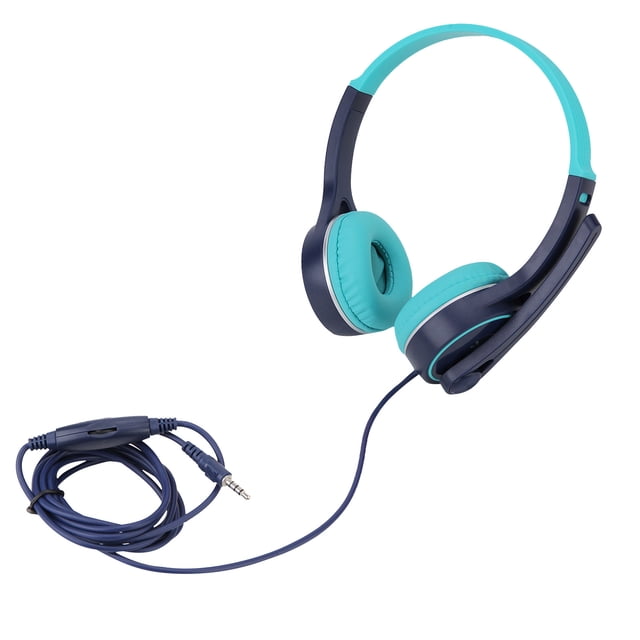 Adjustable Boom Microphone Headset with In-Line Volume Control for PC Tablets and Home Classroom Use Featuring Stereo Sound and 35mm Connection