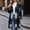Navy, variant on QIYAGBSA Womens Long Plaid Coat Soft Tweed Hooded Zip Up Drawstring Fall Winter Outerwear with Pockets (Wine, M)