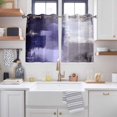 thumbnail image 2 of Purple Gray Kitchen Curtains Short 54 Inch Length, Modern Oil Painted Art Abstract Geometric Grommet Top Bedroom Living Room Curtains, Light Filtering Cafe Curtain Drapes 2 Panels Set 84''x54'', 2 of 9