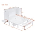 thumbnail image 4 of Full Size Murphy Bed, Wooden Wall Bed Frame with USB Port, Retractable Shelves, Multifunctional Cabinet Bed for Living Room, Bedroom, Guest Room, Can Be Folded into Cabinet, White, 4 of 9