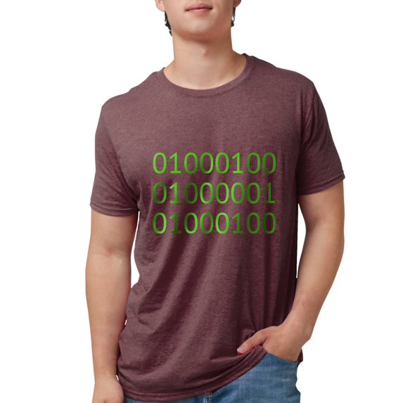 CafePress - DAD In Binary Code Men's Deluxe T Shirt - Mens Tri-blend T-Shirt