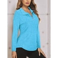 thumbnail image 4 of Women'S 1/4 Zip Shirts UPF 50+ Sun Protection Pullover Long Sleeve Quick Dry Workout Hiking Athletic Shirts  Blue L, 4 of 5