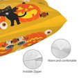 thumbnail image 3 of Goofa Happy Halloween1 Print Plush Throw Pillow Case, Soft Velvet with Hidden Zipper, Decorative Cushion Cover for Sofa, Bed, Car, and Home Décor-14"x20", 3 of 6
