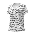 thumbnail image 2 of Naloa Fish Bones Print T-Shirts Short Sleeve V Neck Tees for Women Fashion Tops Trendy Lightweight Soft Casual Summer Outfits Clothes, 2 of 5