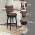 thumbnail image 4 of Hillsdale Kaede Faux Leather and Wood Swivel Bar Height Swivel Stool, Chestnut/Black, 4 of 12