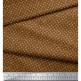 thumbnail image 2 of Soimoi Brown polyester Crepe Fabric Green & Blue Star Printed Craft Fabric by the Yard 42 Inch Wide, 2 of 3