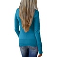 thumbnail image 4 of Pompotops Women Casual Slim Long Sleeve Solid Color Buttons Open Stitch Coat Outwear Top, 4 of 6