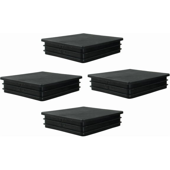 4 Pack 4 Inch (100mm) Square Plastic Plug, Square End Caps, Square Plastic End Caps Tubing Post End Cap for Square Tubing Post, Chairs and Furniture