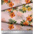 thumbnail image 2 of Soimoi Velvet Fabric Floral & Leaves Tropical Printed Fabric 1 Yard 58 Inch Wide, 2 of 2
