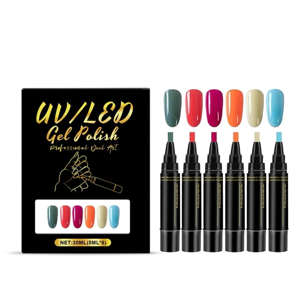 Pequeño y portátil, ideal para viajes, práctico y con secado rápido, con seis colores, 5 ml.