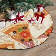 thumbnail image 3 of FMSHPON Delicious PatternPizza Xmas Christmas Tree Skirt Stand Mat for Holiday Party Decoration Indoor Outdoor 48 inches, 3 of 3