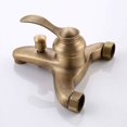 thumbnail image 5 of Grifo de bañera con ducha de mano, grifo de ducha con acabado de latón antiguo, montado en la pared con soporte y manguera de ducha para baño, 5 of 5