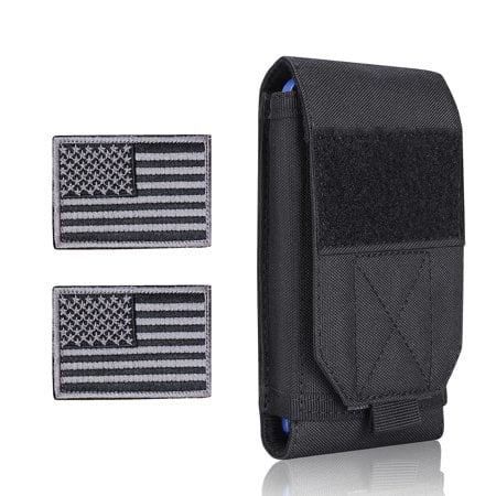 Heyqie Black Tactical Molle Cellphone Pouch Case Heavy Duty Waterproof Phone Holster Bag For Iphone 11 12 13 Pro Max Samsung S22 S21 S20 Fe Note 20 A02S Less 67 Phone With 2 Pack Us Flag Patch